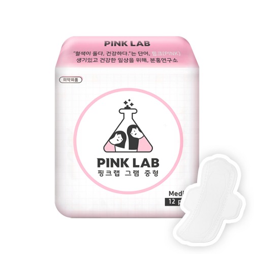 [체험팩] 핑크랩 그램 생리대 중형 12매 1팩